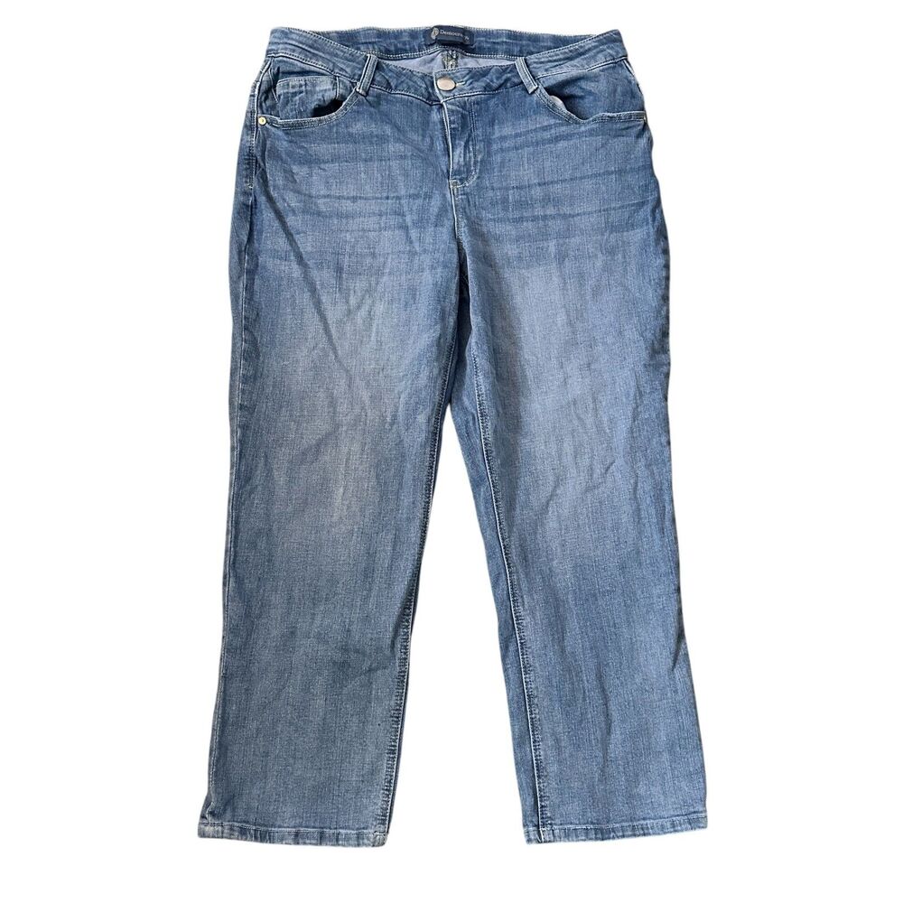 Democracy Ab Solution Mid Wash Stretchy Straight‎ Leg Jeans Plus Size 16W